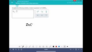 ALEKS Writing a solubility product Ksp expression [upl. by Parnas298]