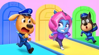 Police Chase Obstacle Run  Educational Videos  Kids Cartoons  Sheriff Labrador [upl. by Aneg1]