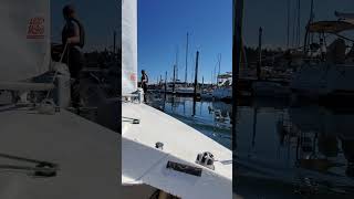 Getting sailboat towed out from docks [upl. by Bainbridge144]