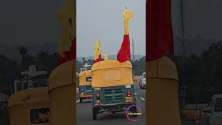 Colorful Karnataka Flags on Autorickshaws for Kannada Rajyotsava Celebrationkannada shorts short [upl. by Nyllek510]