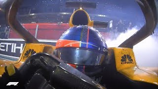 Alonso Hamilton amp Vettel Do Donuts  2018 Abu Dhabi Grand Prix [upl. by Lynsey708]