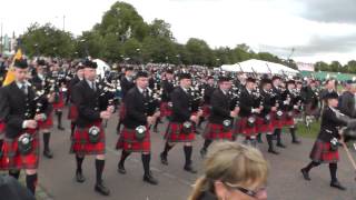 Worlds 2013  Field Marshal Montgomery Pipe Band Parade to the Bus as World Champions [upl. by Oj]