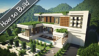 OSHACRA Part99 How to build Luxury modern house  おしゃクラ 豪華なモダンハウスの作り方 [upl. by Odrick]