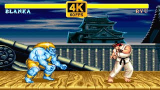 BLANKA ➤ Street Fighter II Champion Edition ➤ Hardest ➤ 4K 60 FPS [upl. by Melodee]