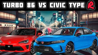 Toyota 86 VS Honda Civic type R FL5 [upl. by Alohcin]