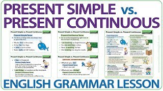 Present Simple vs Present Continuous Tense  Learn English Grammar  ESOL Lesson [upl. by Namia454]