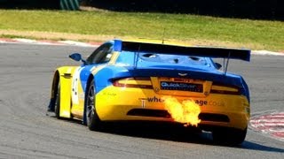 Aston Martin Centenary race video at Brands Hatch  Flames Sounds and Scenes HD [upl. by Malti]