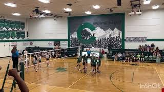 2024 Woodland Park Volleyball vs Manitou  National Anthem 🇺🇸 [upl. by Eerized]