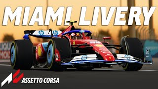 Assetto Corsa Miami livery for the RTT Formula 2024 SF24  Free download [upl. by Ronnholm]