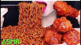 ASMR BLACK BEAN NOODLES  FRIED CHICKEN 시크릿 양념치킨 짜장 불닭볶음면 먹방 EATING SOUNDS NO TALKING MUKBANG [upl. by Oahc]