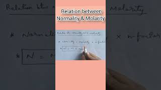 Relation between Normality amp Molarity science chemistry boards shorts shortvideo [upl. by Ssidnac]