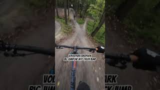 Bikepark Volkspark big jumpline into a trickjump mtb bicycle pov trickjump jumpline mtbpro [upl. by Lorie]