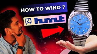 How to wind a HMT watch for Beginner  How to wind HMT Mechanical Hand Wound watch [upl. by Peterec633]