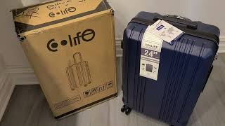 Coolife Luggage Expandableonly 28 Suitcase PCABS with TSA Lock Spinner 20in 24in 28in Review [upl. by Arleen]