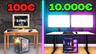 100€ vs 10000€ Gaming Setup Battle 🚀 [upl. by Nealah]