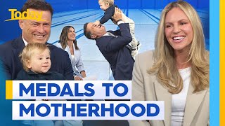 Olympic star introduces her new baby to Karl and Sarah  Today Show Australia [upl. by Anevad650]