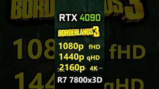 Borderlands 3  1080p vs 1440p vs 2160p 4K  RTX 4090 [upl. by Thgirw]