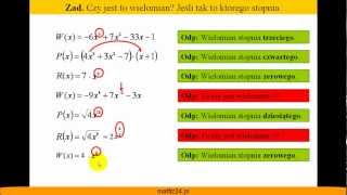 Podaj stopień wielomianu  Przykłady  Matfiz24pl [upl. by Eimmis723]