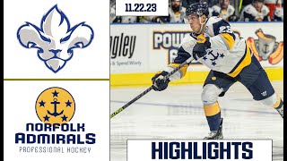 TroisRivieres Lions at Norfolk Admirals  November 22 2023  HIGHLIGHTS [upl. by Davison755]