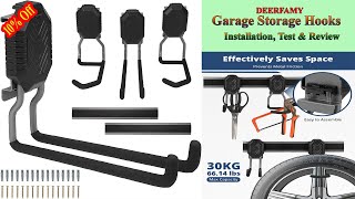 How to Install Garage Storage Hooks  DEERFAMY 4 Pack Garage Storage Hooks  DIY [upl. by Appel]