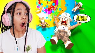 TIANA CHEATED Racing My Friends In ROBLOX TOWER OF HELL [upl. by Atinrehs907]