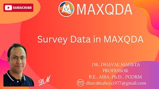 27 Survey Data in MAXQDA  Dr Dhaval Maheta [upl. by Mcfadden]