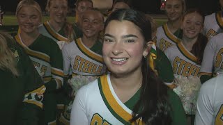 Cheerleaders from Marion L Steele High School in Amherst Friday Football Fever on WKYC [upl. by Stanfield]