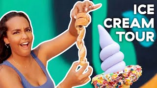 Trying 10 Of The Most Insane Ice Creams In LA  Delish Ice Cream Tour [upl. by Hanah]