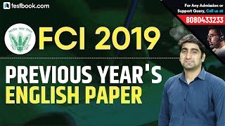 FCI Recruitment 2019  Previous Years English Question Paper  Learn English Grammar  Nitin Sir [upl. by Neuburger]