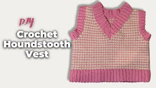 How to Crochet A Houndstooth Vest  EASY InDepth amp Beginner Friendly Tutorial [upl. by Hyps394]