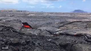 Classic pahoehoe lava behavior [upl. by Deron]