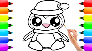 Coloring pages for children penguin coloring at Christmas endless enjoyment🐧 [upl. by Consalve]