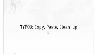 TYPO3 Copy Paste Clean [upl. by Ahsirtal]