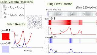 CFD Oscillating Chemical Reaction by the LotkaVolterra Model in Ideal Reactors [upl. by Atinuahs]