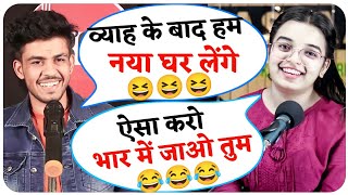 ऐसा करो भार में जाओ तुम 😂  Sargun Tyagi With Chetna Balhara  Sargun Tyagi Ki Shayari  Shayari [upl. by Arutak]