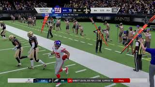 MADDEN 20 franchise SQU4D S11 DIV RD SAINTS VS Giants [upl. by Wallinga328]