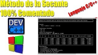 Método de la Secante en Lenguaje C  Análisis Numérico [upl. by Ntisuj]