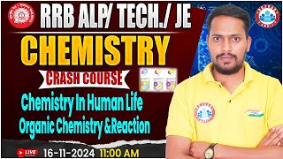 RRB JE Science  RRB ALP Technician Science  Organic Chemistry amp Reaction  Railway Exam Science [upl. by Shawna]