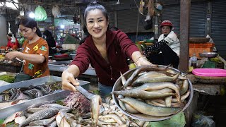 Market show and cooking Have you ever cooked this fish before  Yummy river fish cooking [upl. by Latsyrhk494]