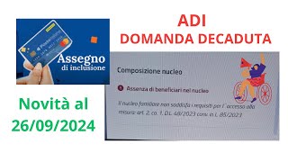 ASSEGNO DI INCLUSIONE DECADUTA Il nucleo familiare non soddisfa i requisiti Aggiornamenti 260924 [upl. by Ecargyram]