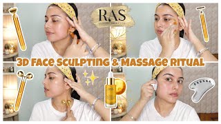 Face Massage amp Gua Sha Routine  RAS Luxury Facial Massager Tools For Face Sculpting amp Youthful Skin [upl. by Onavlis]