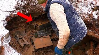 EXCAVATION OF A GERMAN ARTILLERY DUGOUT  WW2 METAL DETECTING [upl. by Einnok]