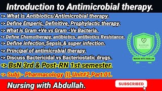 Introduction to Antibiotics in urdu hindiBsn 3rdPostRn 1st semesterUnit2part 1 pharmacology [upl. by Nels]