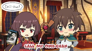 Megumin x Kazuma  Call Me Oniichan KonoSuba  Anime Characters React to Each Other [upl. by Ayekin352]