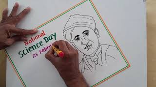 National Science Day Drawing National Science Day PosterHow to Draw Sir CVRaman Face [upl. by Cordelia277]