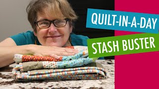 Fast and Easy Beginner Quilt  Quiltinaday Stash Buster  Free Pattern [upl. by Ellerahc]