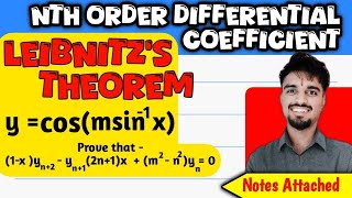 2751000  Nth Order Differential Coefficient of ycosmsin1x  Leibnitzs Theorem [upl. by Reisman665]