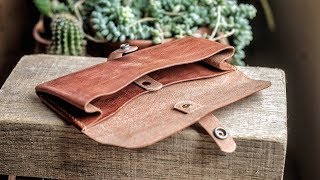 Making a Simple Leather Clutch [upl. by Atel714]