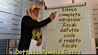 ELENCO COMPLETO VARIAZIONI FISCALI DALLUTILE CIVILE AL REDDITO FISCALE ESEMPIO [upl. by Ecila131]