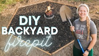 How to Build a Fire Pit amp Patio  Backyard Makeover on a Budget [upl. by Bunns]